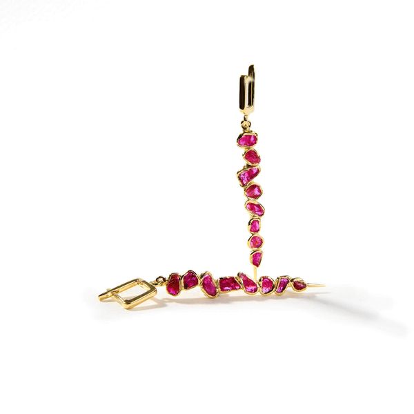 Lilium Rough Ruby Earrings