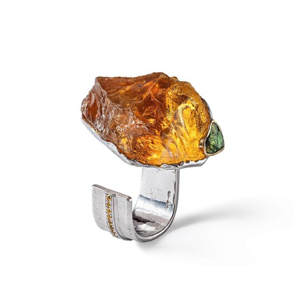 Corie Rough Citrine and Rough Chrome Diopside and Yell...