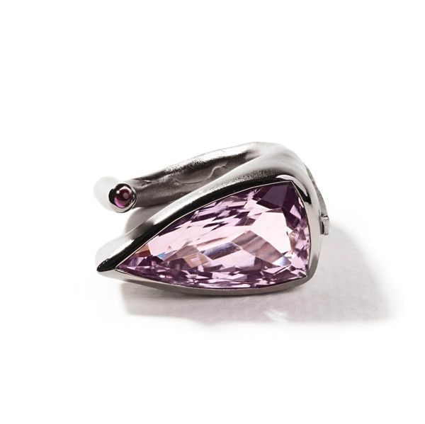 Fidel Amethyst and Rhodolite and Black Spinel Ring
